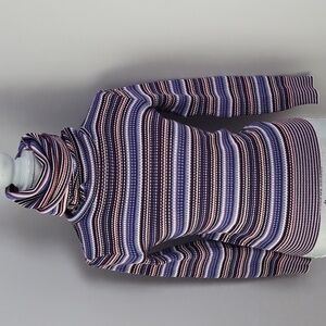 70s Vintage Striped "Poor Boy" Ribbed Turtleneck - Sears